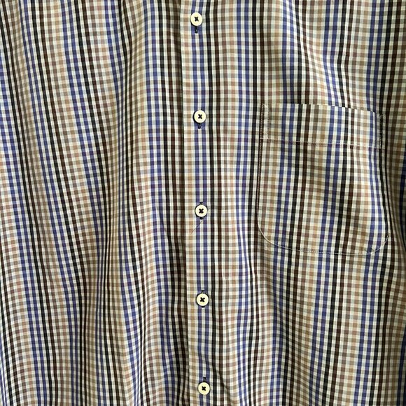 Men's Peter Millar Multicolored Gingham Button-up Shirt 100% Cotton - Large - Picture 5 of 5